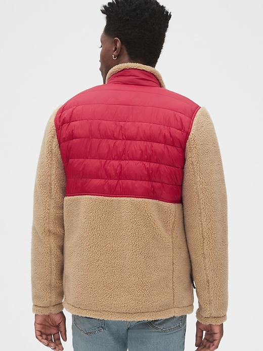Image number 2 showing, Mix-Fabric Sherpa Full-Zip Jacket