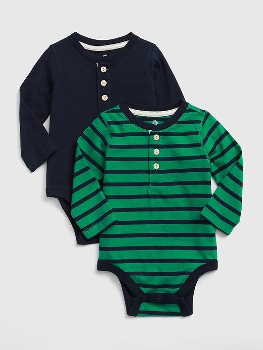Image number 3 showing, Baby Henley Bodysuit (2-Pack)