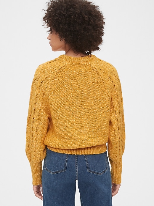 Image number 2 showing, Marled Cable-Knit Crewneck Sweater