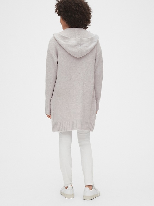 Image number 2 showing, Longline Hoodie Cardigan Sweater