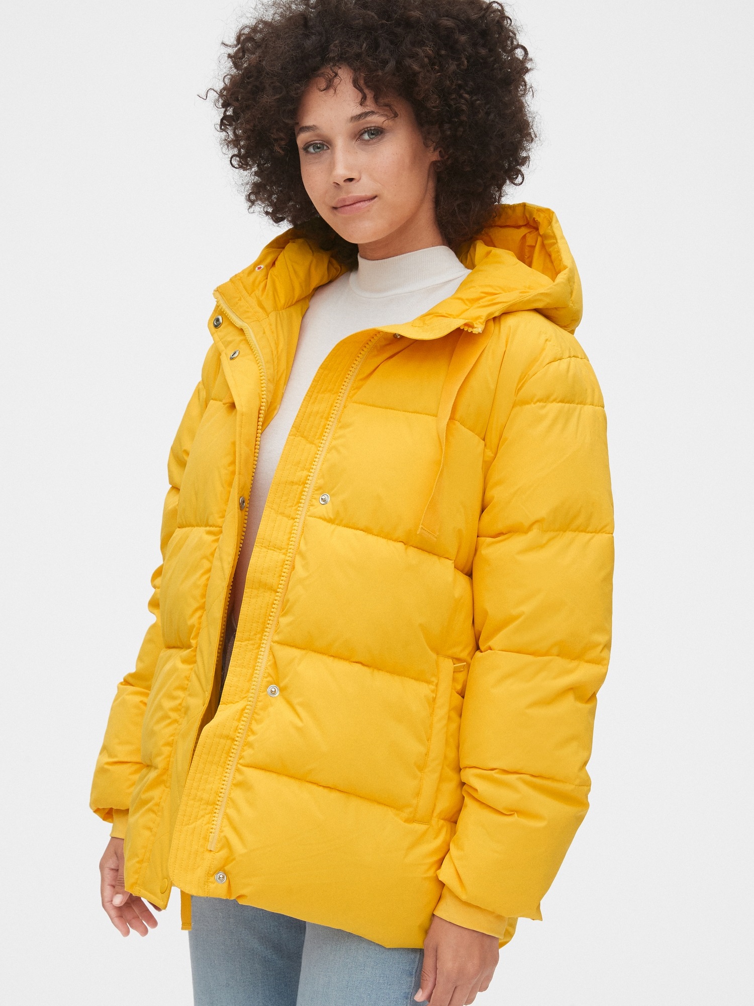Gap upcycled long puffer coat outlet