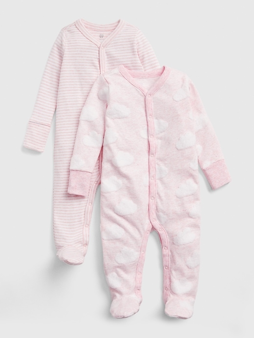 Image number 1 showing, Baby Print Footed One-Piece (2-Pack)