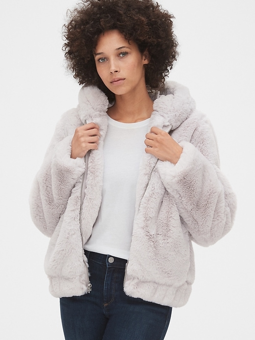 Image number 7 showing, Faux-Fur Hooded Jacket