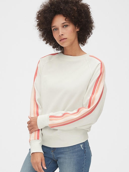 View large product image 1 of 1. Vintage Soft Side-Stripe Raglan Sweatshirt