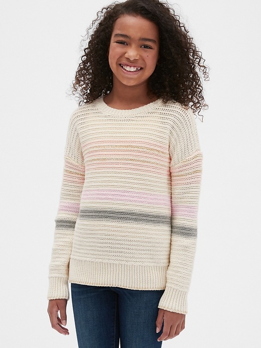 Image number 2 showing, Kids Metallic Stripe Sweater