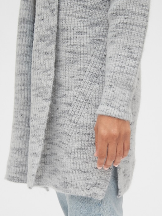 Image number 5 showing, Spacedye Waffle-Knit Longline Cardigan Sweater