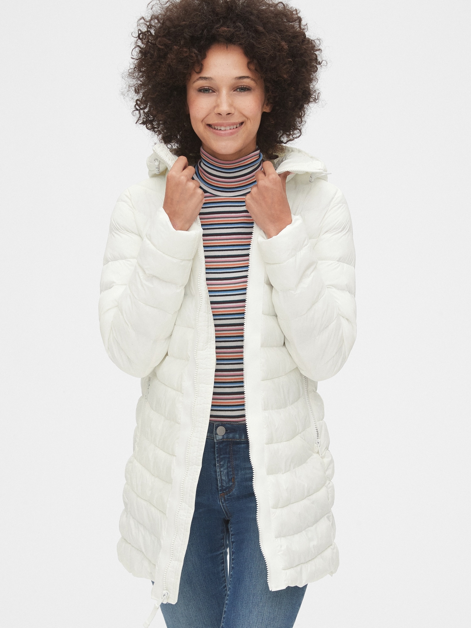 Coldcontrol lightweight longline hooded shop puffer jacket