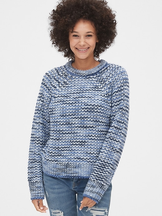 Marled Textured Raglan Sweater