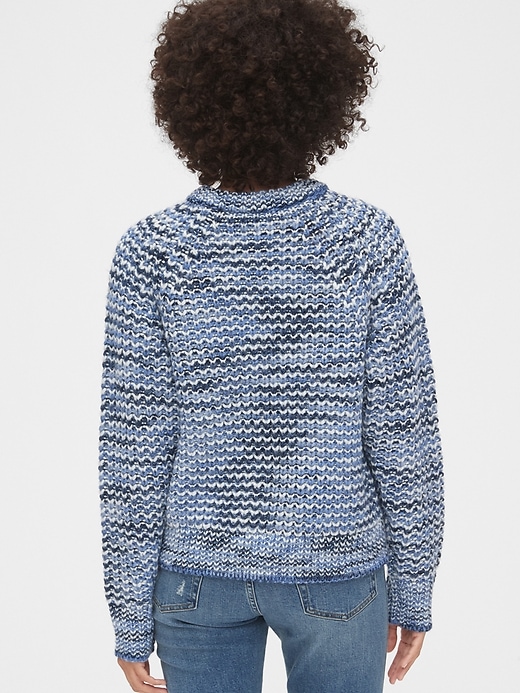 2 of 8 showing, with the color marled blue of product Marled Textured Raglan Sweater