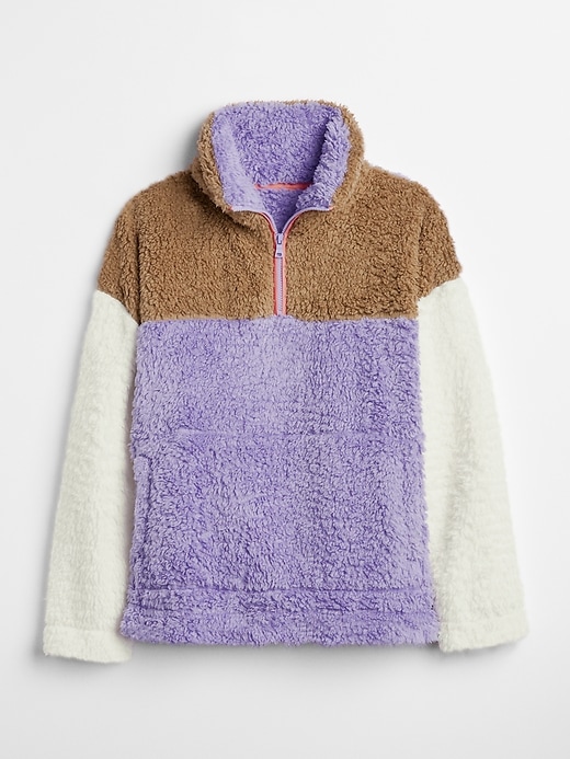 Image number 6 showing, Colorblock Sherpa Quarter-Zip Pullover Sweatshirt