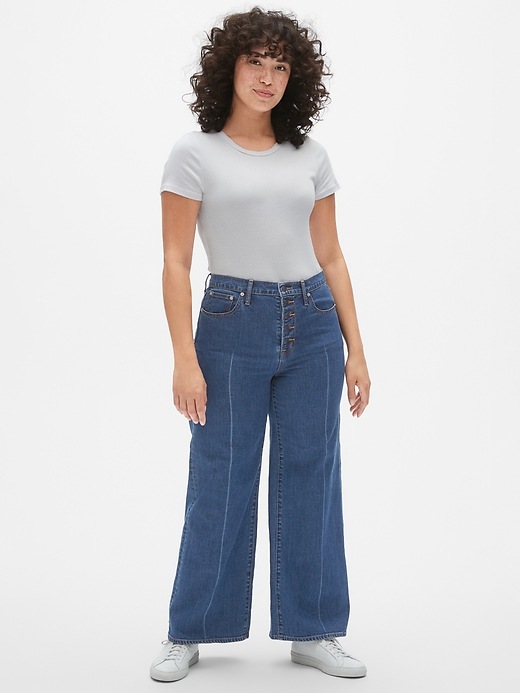 Image number 6 showing, High Rise Wide-Leg Jeans with Secret Smoothing Pockets