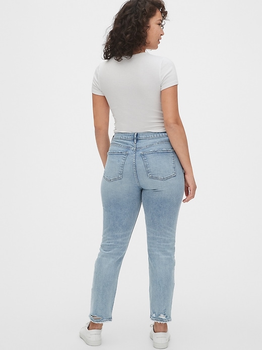 Image number 7 showing, High Rise Distressed Cigarette Jeans with Secret Smoothing Pockets With Washwell&#153