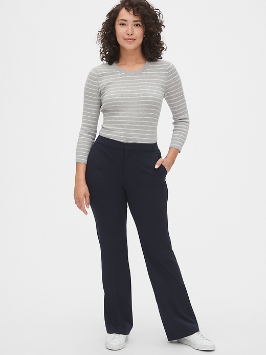 2 of 8 showing, with the color navy of product High Rise Curvy Slim Boot Pants