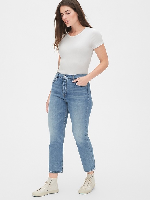 Image number 6 showing, High Rise Cheeky Straight Jeans with Secret Smoothing Pockets