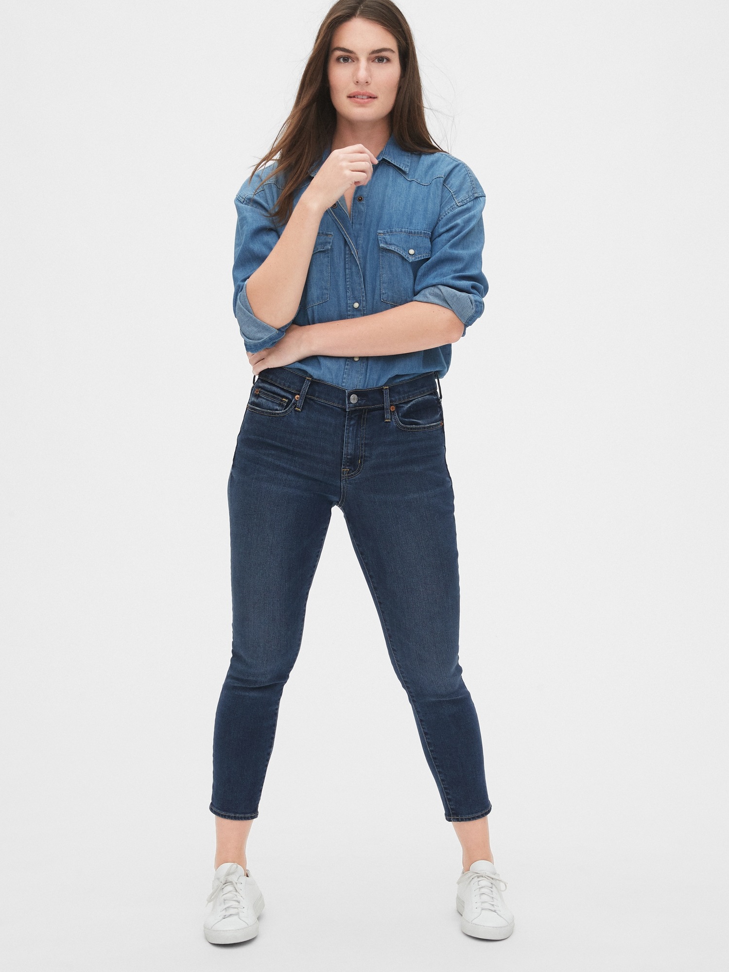 gap mid rise true skinny ankle jeans