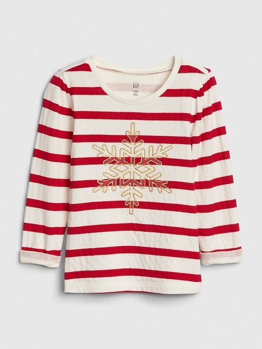 Image number 1 showing, Toddler Stripe Snowflake T-Shirt