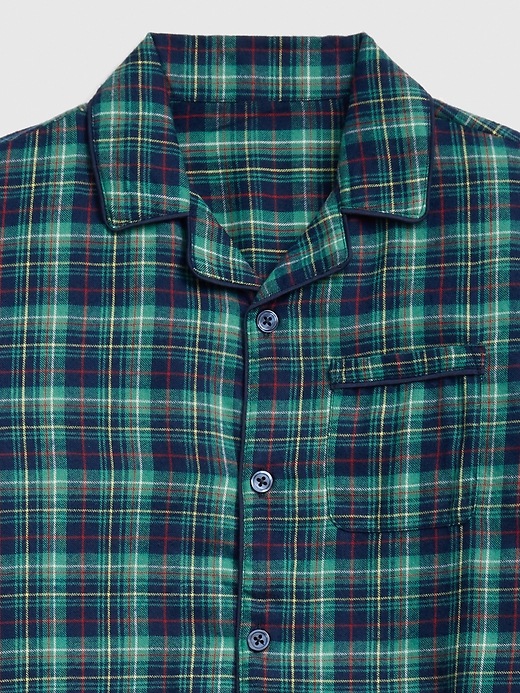 2 of 8 showing, with the color irish clover of product Kids Flannel Traditional PJ Set