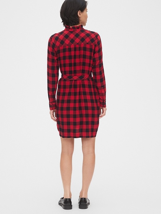 Image number 2 showing, Plaid Ruffle-Neck Popover Shirtdress