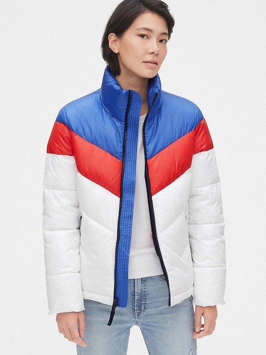 Image number 1 showing, ColdControl Max High Shine Colorblock Puffer Jacket