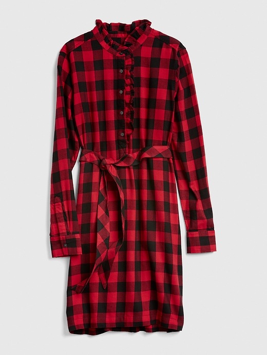Image number 6 showing, Plaid Ruffle-Neck Popover Shirtdress