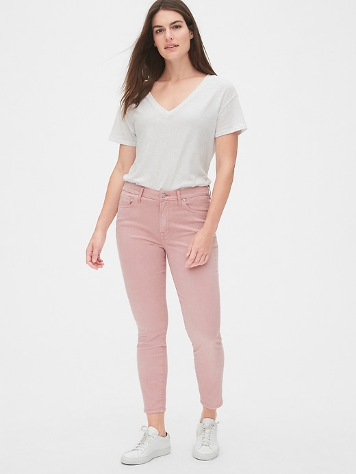 2 of 8 showing, with the color cavan pink rose of product Soft Wear Mid Rise True Skinny Ankle Jeans in Color