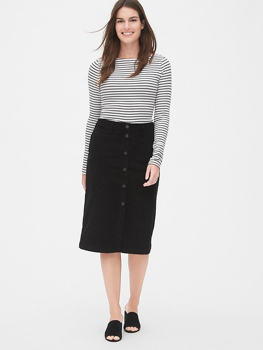 Image number 6 showing, Corduroy Button-Front Midi Skirt