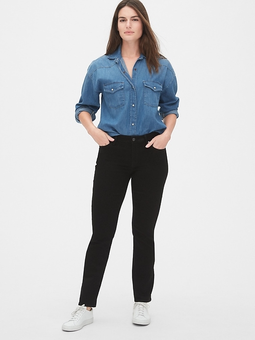 Image number 6 showing, Mid Rise Curvy Classic Straight Jeans