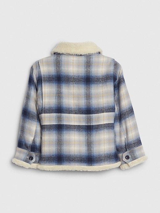 Image number 2 showing, Toddler Plaid Sherpa-Lined Coat