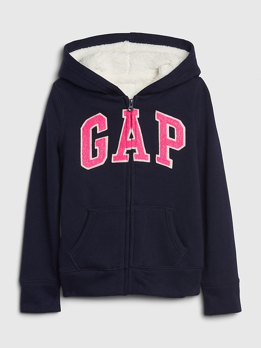 Image number 7 showing, Kids Gap Logo Sherpa Hoodie Sweatshirt