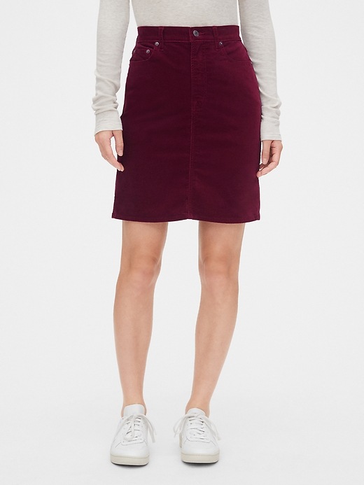 Image number 9 showing, High Rise Velvet Mini Skirt