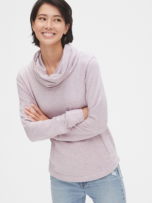 View large product image 1 of 1. Supersoft Terry Cowl-Neck Tunic Sweatshirt