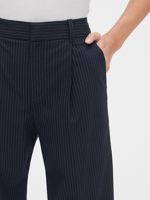 Image number 5 showing, High Rise Pleated Stripe Wide-Leg Pants