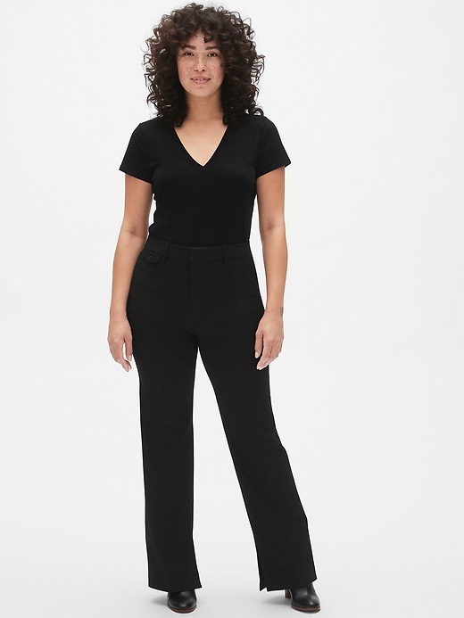 Image number 6 showing, High Rise Slim Boot Pants with Ankle Slit