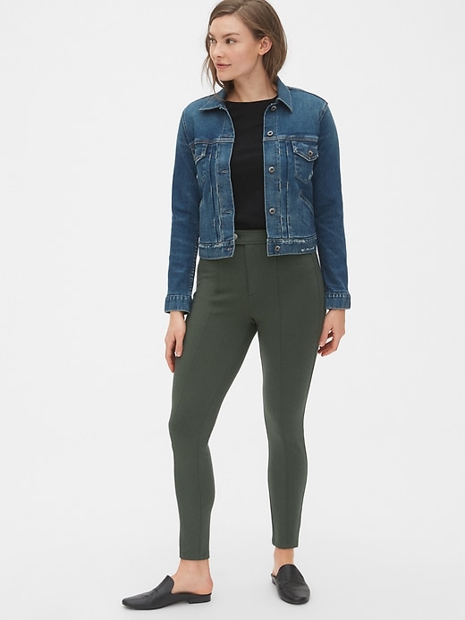 Image number 2 showing, High Rise Twill Leggings in Ponte