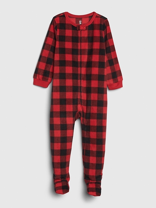 Image number 1 showing, babyGap Buffalo Plaid PJ Footed One-Piece