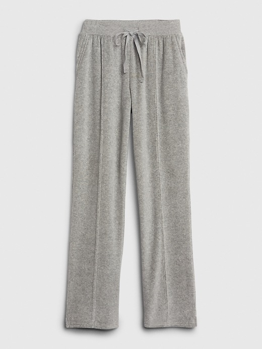 2 of 8 showing, with the color heather grey of product Velour Seamed Pants