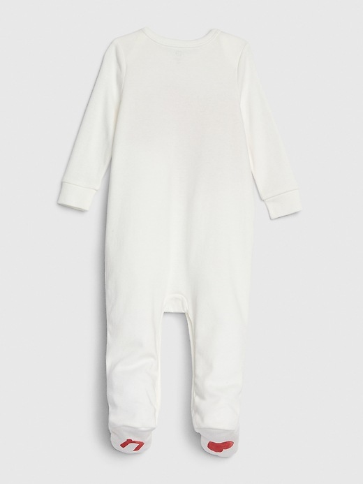 View large product image 2 of 3. Baby Heart Footed One-Piece