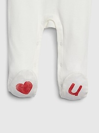 View large product image 3 of 3. Baby Heart Footed One-Piece
