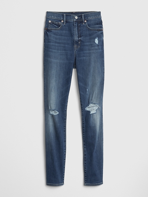 Image number 8 showing, Sky High Distressed True Skinny Jeans with Secret Smoothing Pockets
