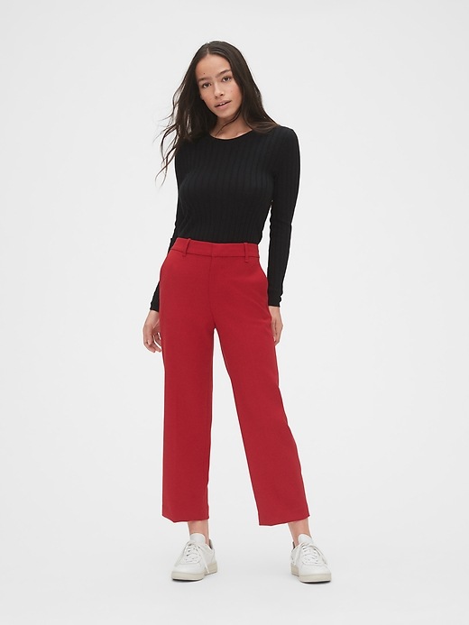 Image number 3 showing, High Rise Wide-Leg Crop Pants
