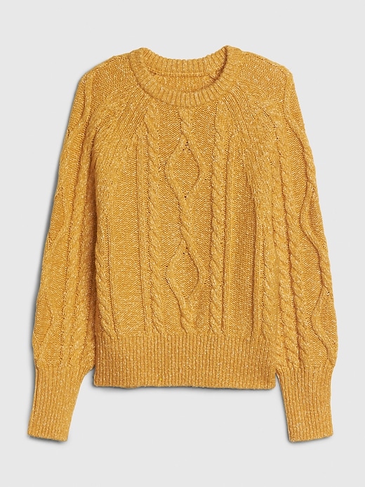 Image number 6 showing, Marled Cable-Knit Crewneck Sweater