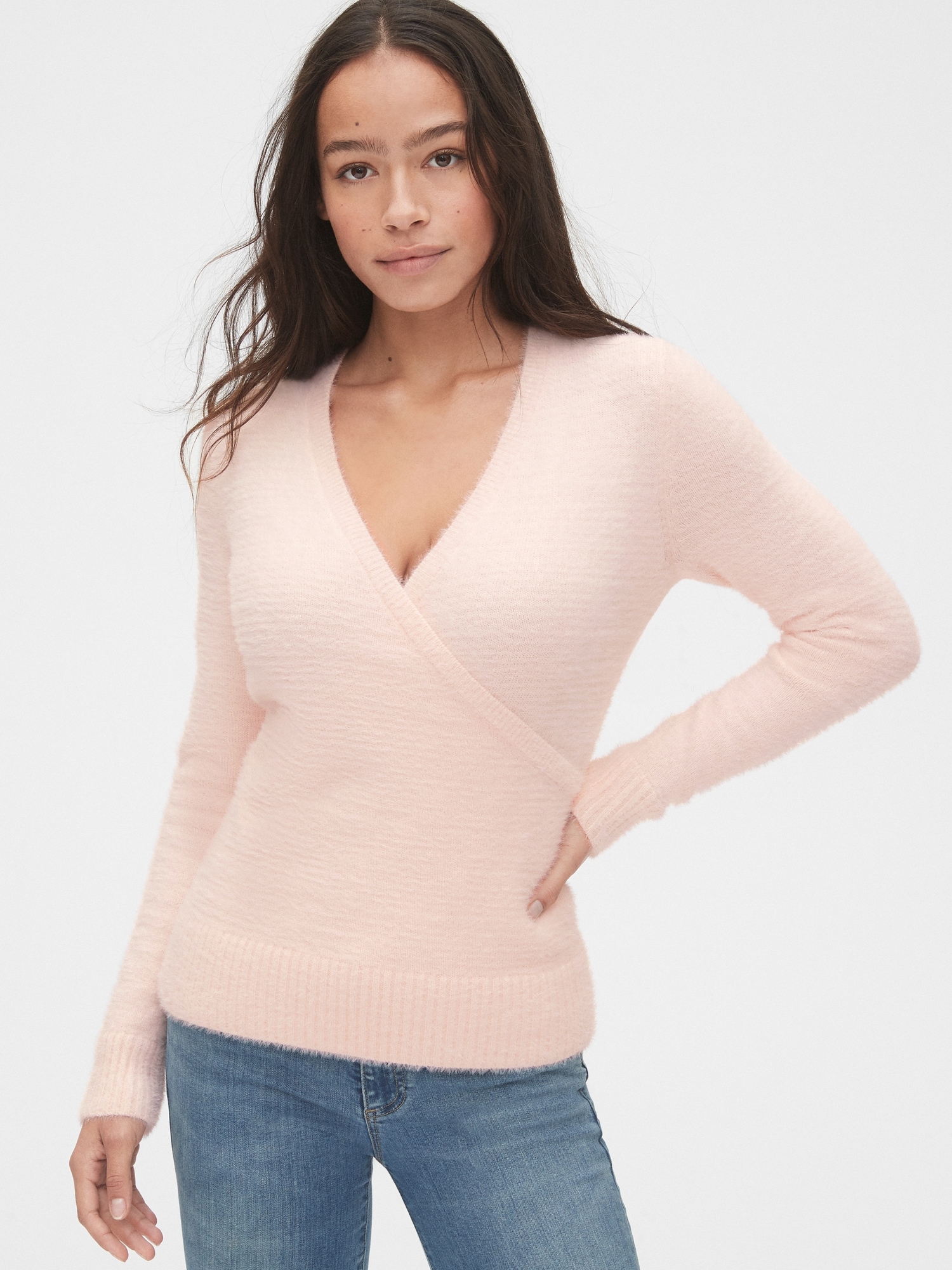 v neck wrap sweater