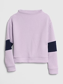 View large product image 6 of 6. GapFit Colorblock Jacquard Quilted Mockneck Sweatshirt