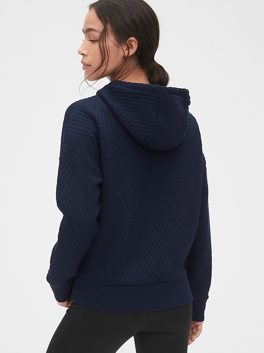View large product image 2 of 6. GapFit Jacquard Quilted Pullover Hoodie