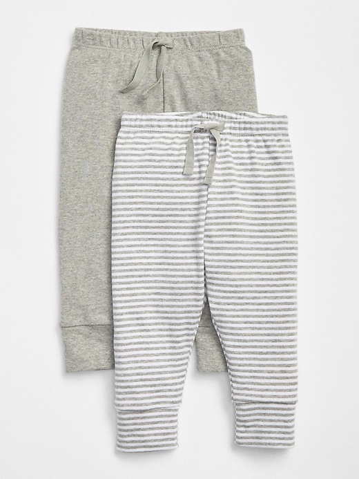 1 of 8 showing, with the color light heather gray of product Baby First Favorite Stripe Knit Pants (2-Pack)
