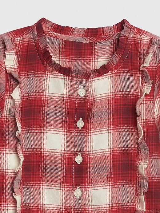 Image number 3 showing, Toddler Plaid Ruffle Shirt