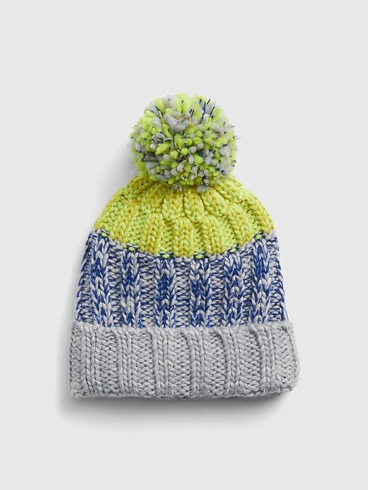 View large product image 1 of 1. Kids Stripe Pom Beanie