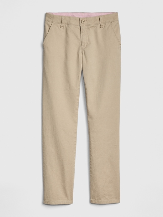 Image number 1 showing, Kids Uniform Straight Chinos with Gap Shield