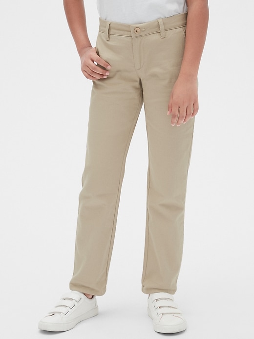 Image number 2 showing, Kids Uniform Straight Chinos with Gap Shield