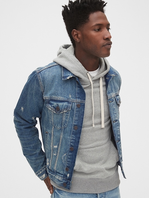 Distressed Icon Denim Jacket Gap